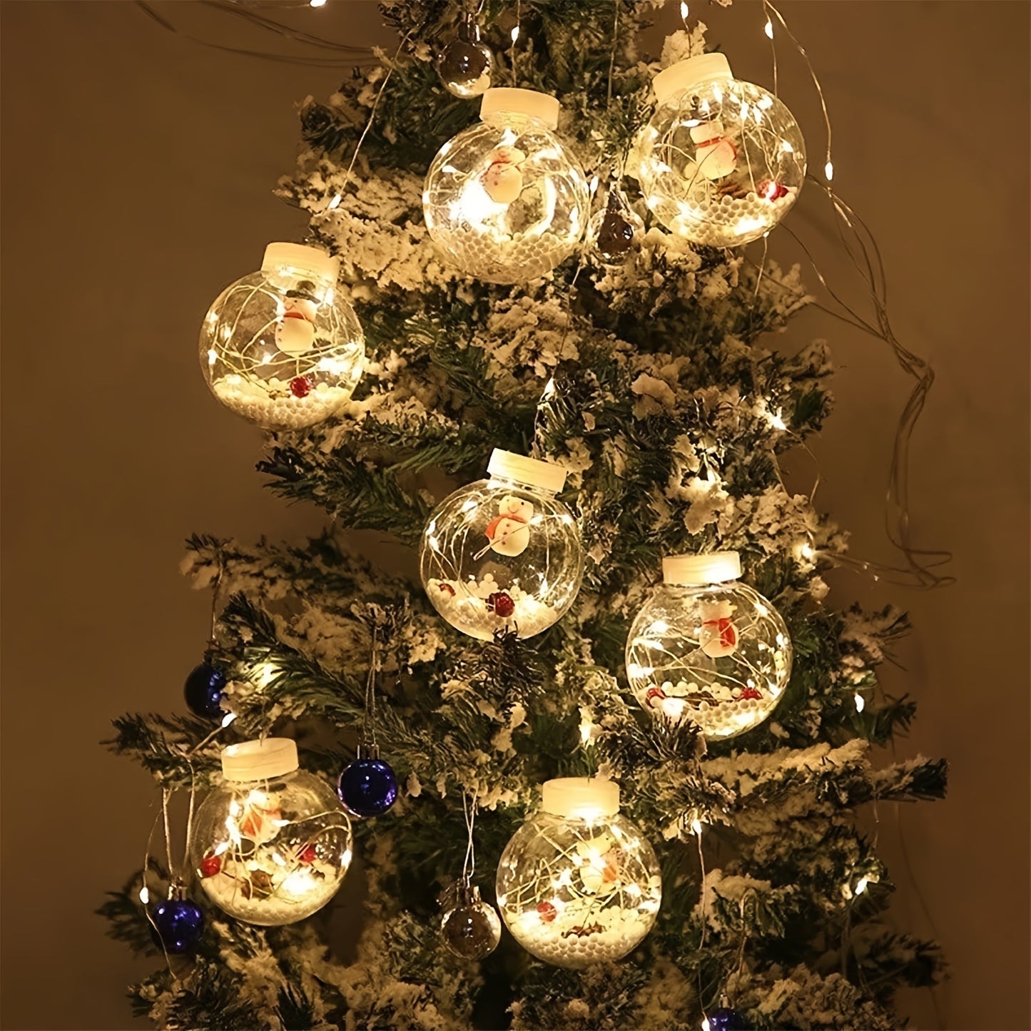 Christmas Wishing Ball String Lights - LED Glowing Decorations with Remote Control, Santa Claus Snow Doll, Perfect for Home, Bedroom, Window, Balcony, Garden, Terrace, Door, Wall, Patio, Porch, Party and Christmas New Year At