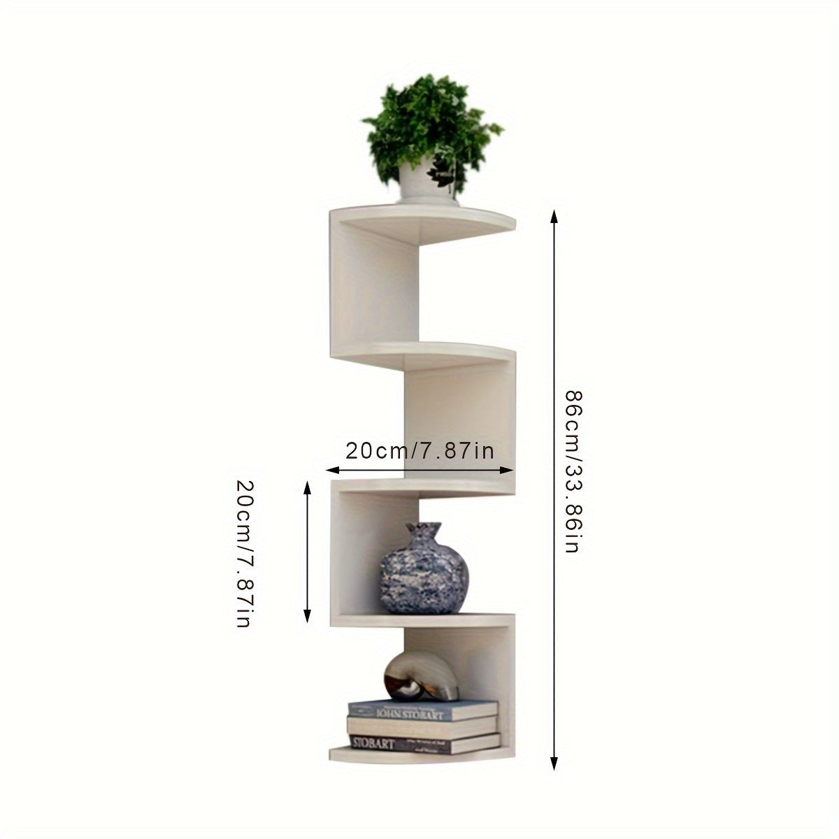 1pc Classic 5-Layer Semi-Circular Wall Mounted Corner Storage Rack for Bookshelf Decoration