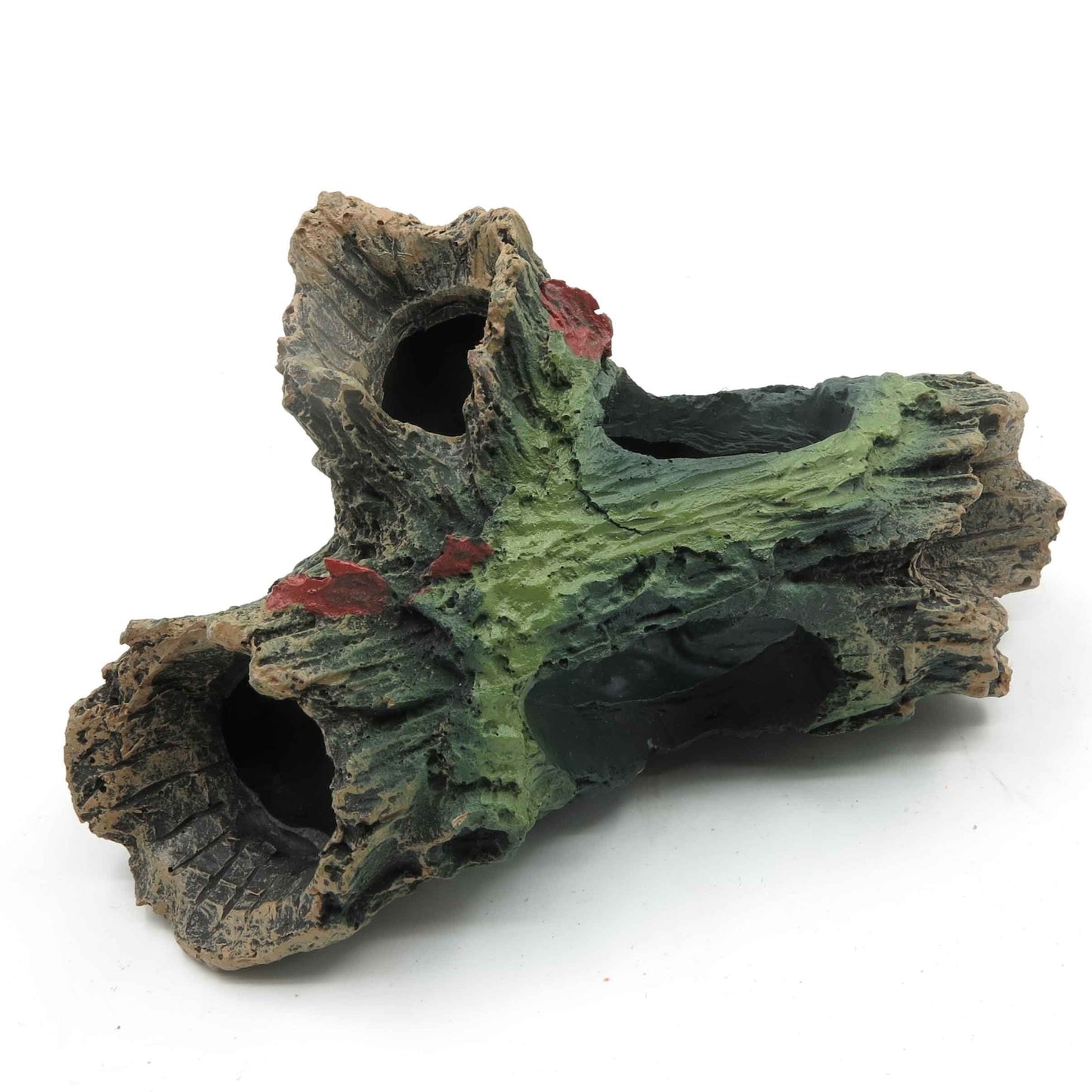 Aquarium Decoration Tree Trunk, Fish Tank Wood With Holes And Hideout Caves, Small Resin Ornament