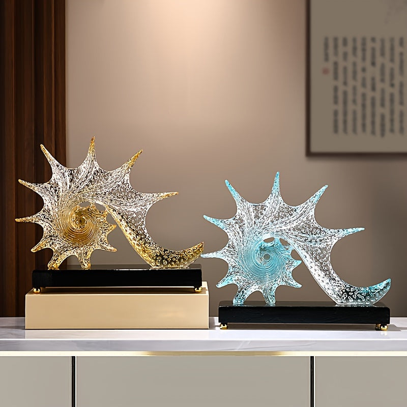 Resin Ocean Star Sculpture: A Modern Home Decor Piece for Your Living Room