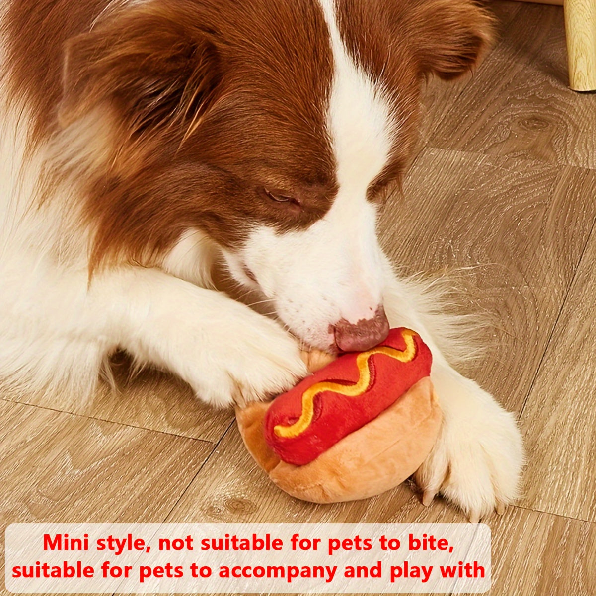 1pc Hot Dog Design Pet Grinding Teeth Squeaky Plush Toy, Durable Chew Toy, Dog Interactive Supply