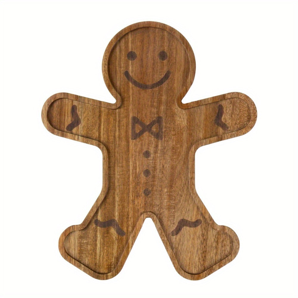 Decorative wood panels, acacia wood panels, 1 piece, snowflake wood panels, gingerbread man wood panels, add a touch of seasonal flavor to the room, sold separately