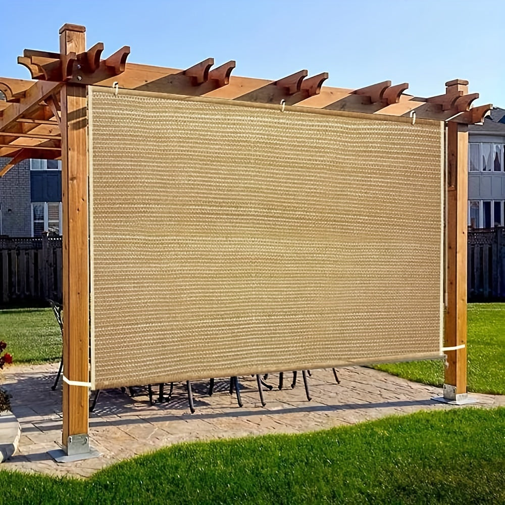 1 PC 6 ft. x 5 ft. Adjustable Wheat Garden Shade Fabric Vertical Side Wall Panel for Patio/Pergola/Window