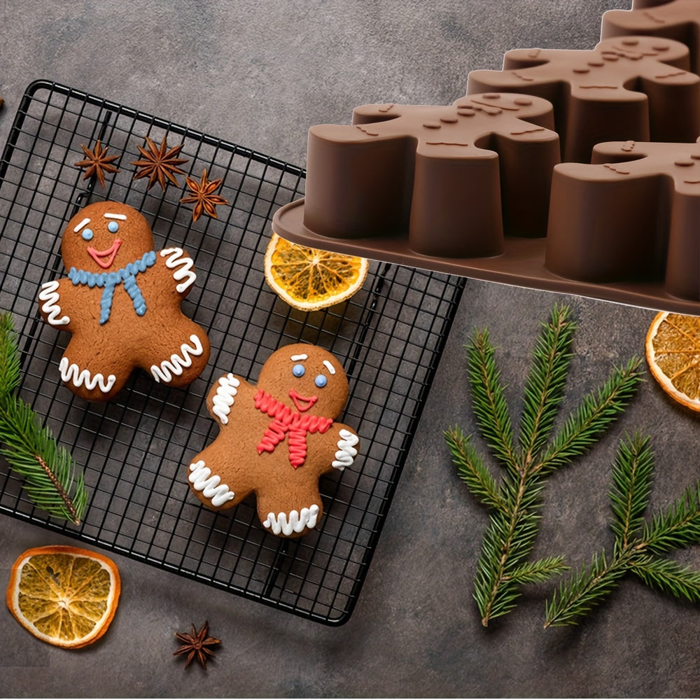 Christmas Gingerbread for Man Silicone Mold - Versatile for Candles, Cakes, Soaps & Resin Crafts - Perfect for Holiday Baking & Decorations