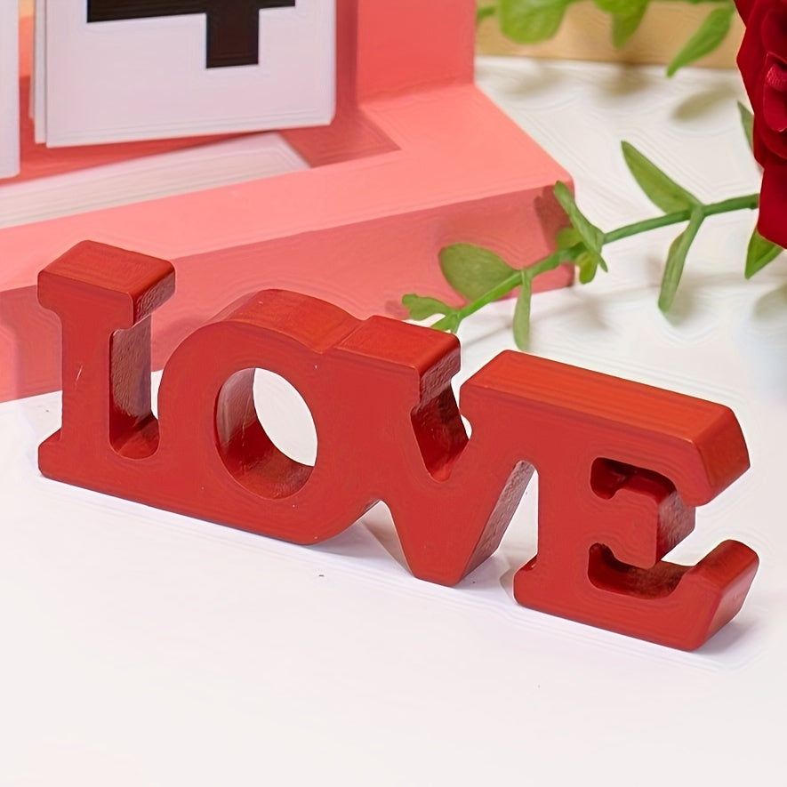 Charming Wooden 'LOVE' Desktop Decor - Ideal for Valentine's Day & Weddings, Adds a Touch of Romance to Any Room