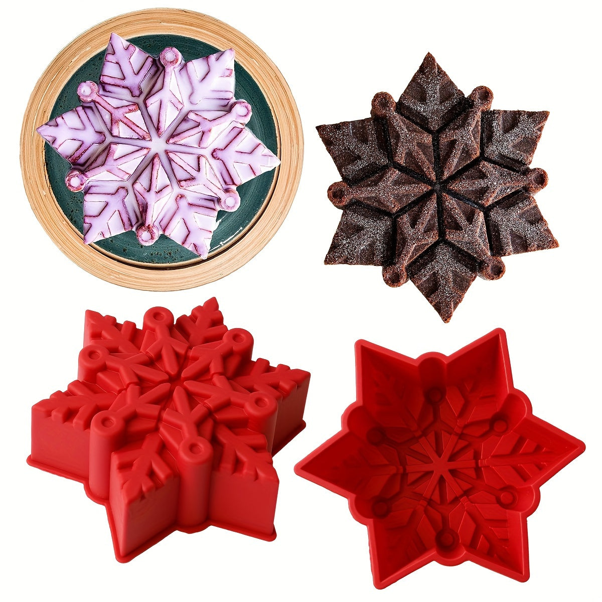 Large Snowflake Silicone Baking Mold - Hexagon Shaped, Oven Safe for Christmas Cakes & Pastries, Kitchen Essential