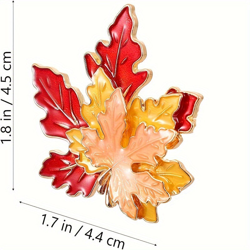 6/12pcs Maple Leaf Napkin Rings, Thanksgiving Napkin Rings, Hotel Tablecloth Rings, Harvest Season Banquet Party Table Decoration, Alloy Napkin Rings