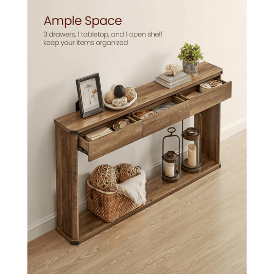 VASAGLE Console Table With Storage, 47.2 Inches Sofa Table Entryway Table, Sofa Table, Behind Couch Table, Narrow Console Table, 2-Tier Console Tables For Entryway, Living Room, Bedroom