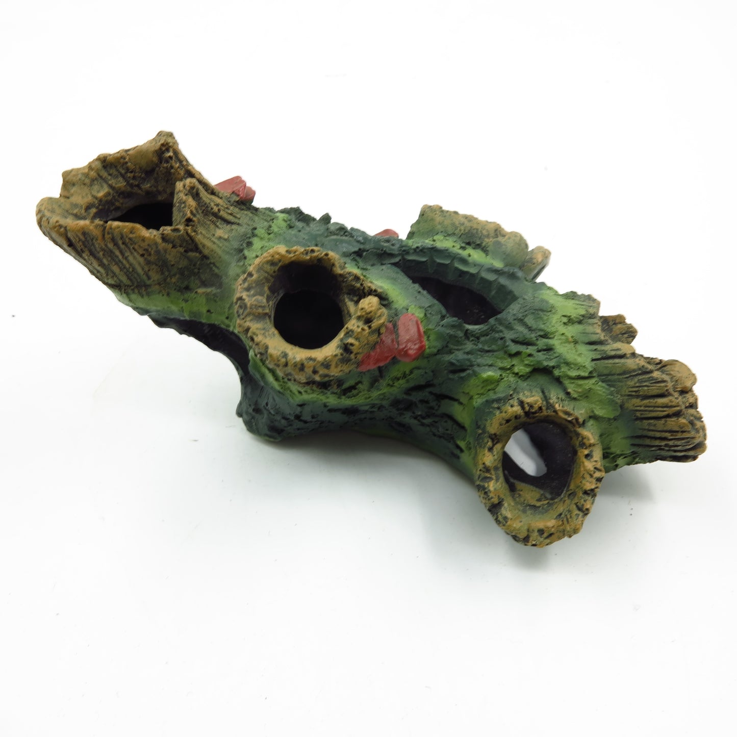 Aquarium Decoration Tree Trunk, Fish Tank Wood With Holes And Hideout Caves, Small Resin Ornament