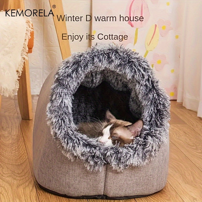 Cozy Portable Pet Bed - Warm & Thickened Comfortable Sleeping Bed with Handle for Cats