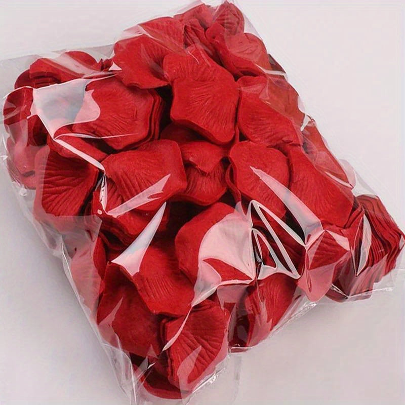 1000pcs Romantic Red Rose Petals - Decorative Swags for Wedding and Valentine's Day - Artificial Flowers for Party, Event, and Home Decoration