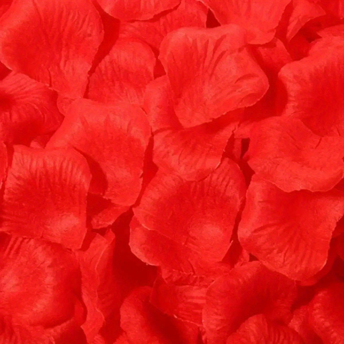 1000pcs Romantic Red Rose Petals - Decorative Swags for Wedding and Valentine's Day - Artificial Flowers for Party, Event, and Home Decoration