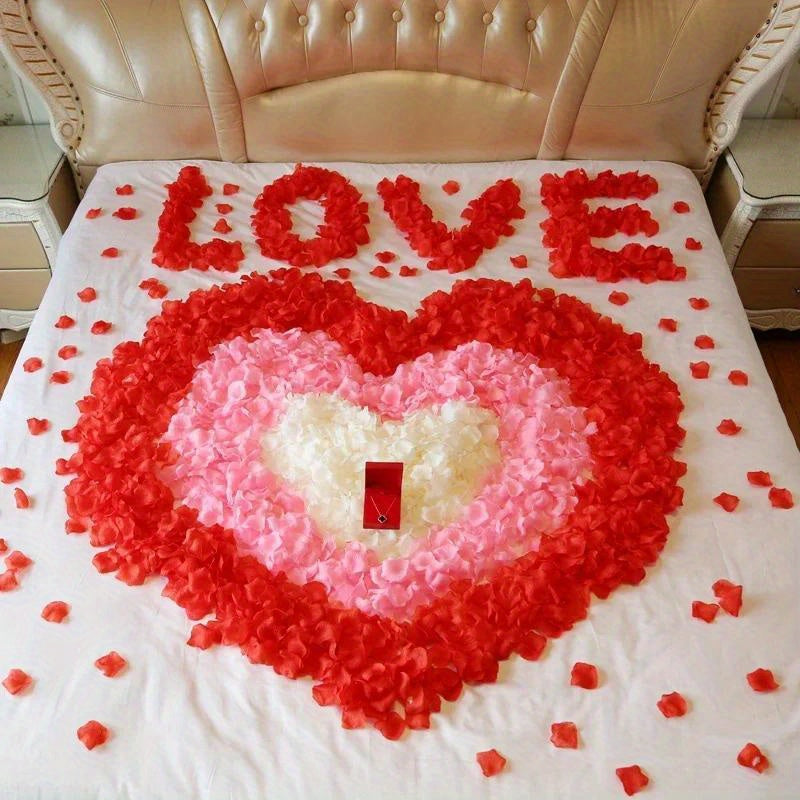 1000pcs Romantic Red Rose Petals - Decorative Swags for Wedding and Valentine's Day - Artificial Flowers for Party, Event, and Home Decoration