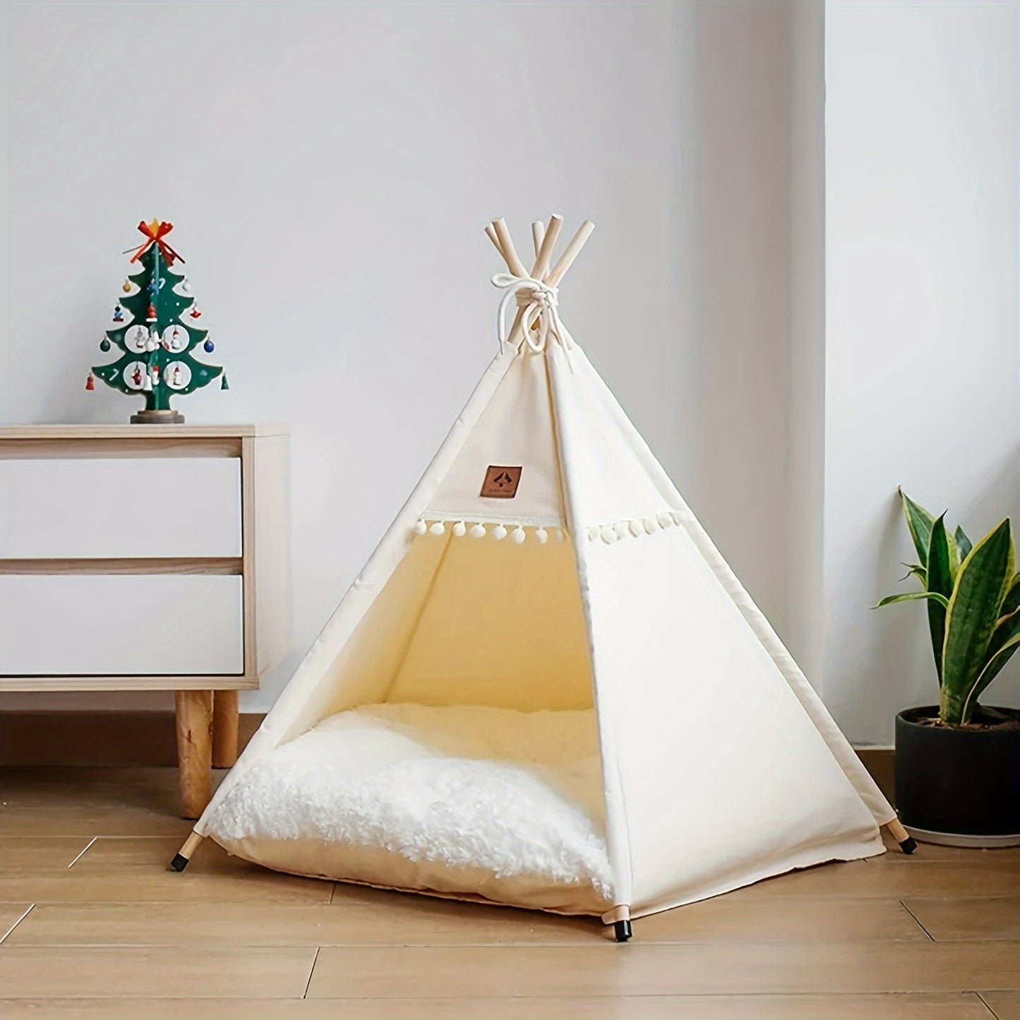 Cozy & Stylish Cat Teepee Tent Bed – Warm, Durable Indoor Cave With Soft Detachable Washable Cushion, Ideal For Dogs Deep Sleep