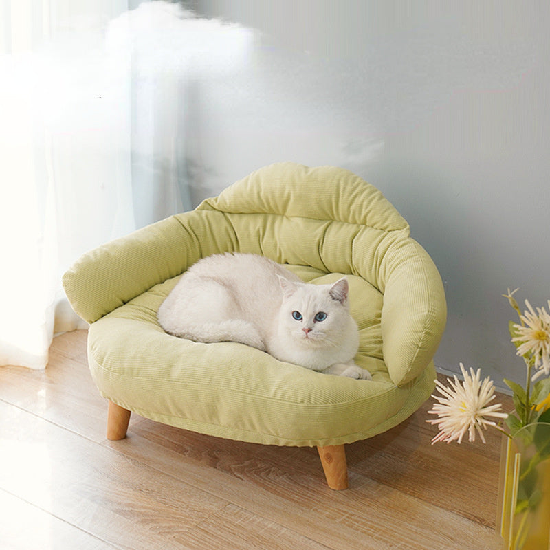 All-Season Pet Sofa Bed for Cats & Dogs - Non-Slip Bottom, Washable Polyester Cotton Fill, Cozy Nest for Indoor Pets