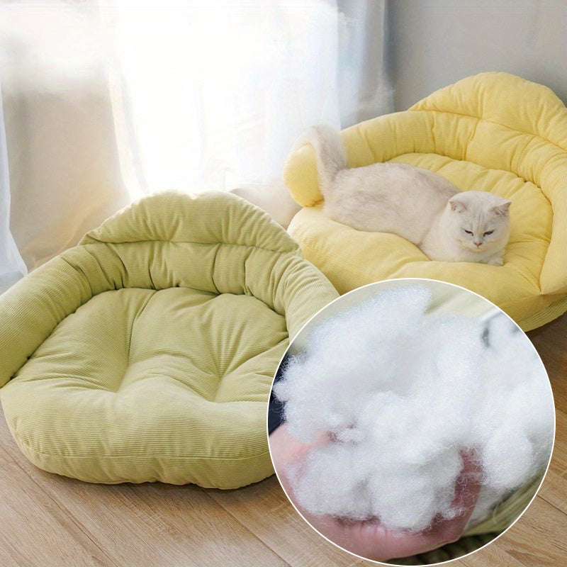 All-Season Pet Sofa Bed for Cats & Dogs - Non-Slip Bottom, Washable Polyester Cotton Fill, Cozy Nest for Indoor Pets