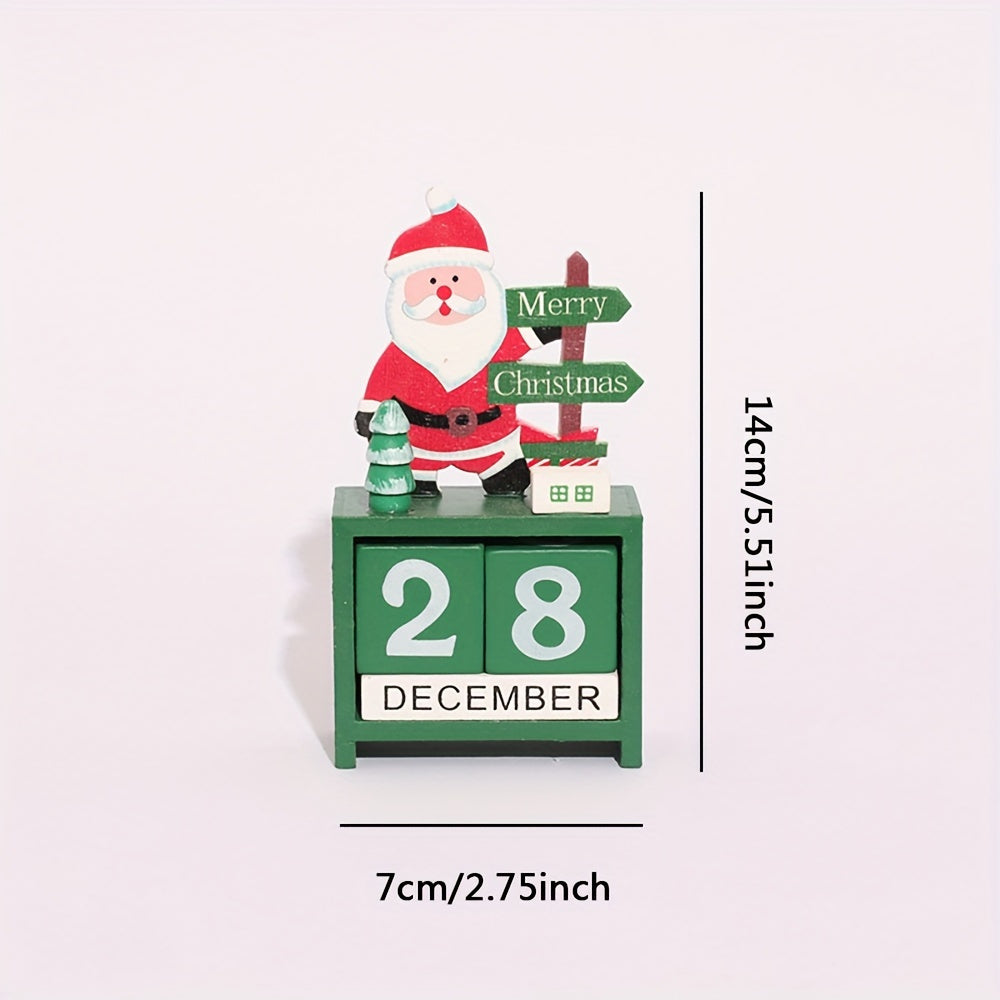 1pcs Wooden Christmas Advent Countdown Calendar Number Date Blocks - Tabletop Desk Decoration for Festive Scene, Home, Office, and Holiday Decor - Unique Gift Idea for Family and Friends