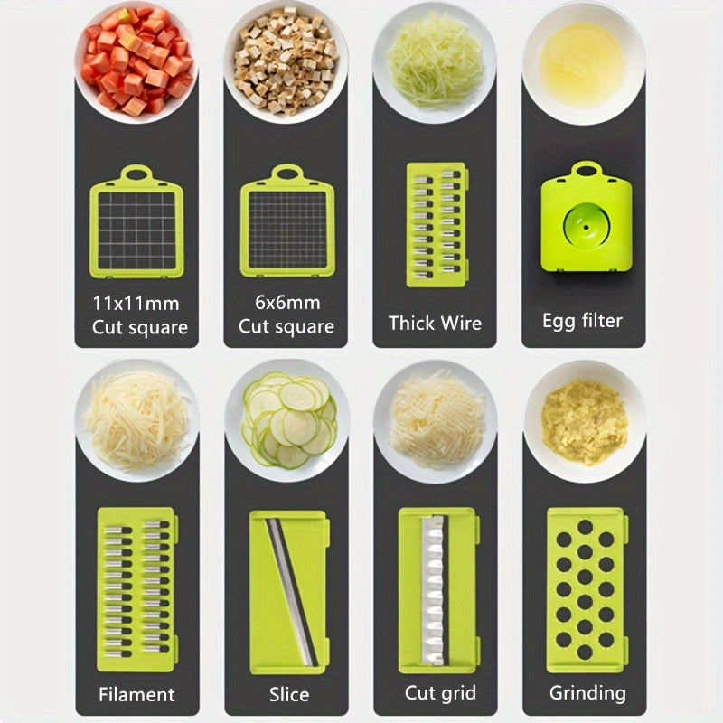 14-in-1 EasyPro Vegetable Chopper - Kitchen Utensil & Gadget for Effortless Slicing, Dicing, and Cubing of Onions, Potatoes, Tomatoes, Cucumbers, and Carrots - Space-Saving, Time-Saving, and Easy-to-Clean Design for Home Cook