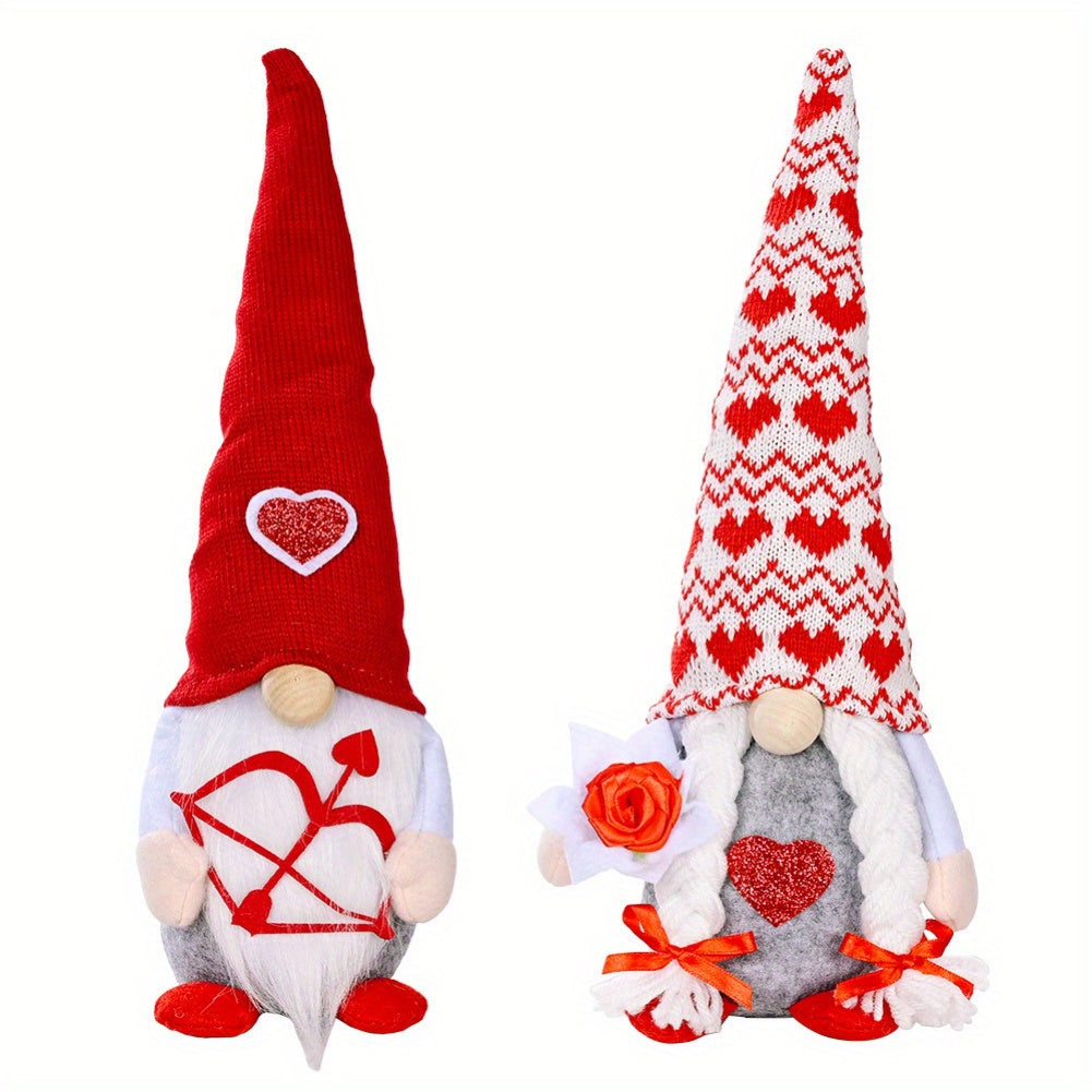 2PCS Adorable Scandinavian Tomte Elf Gnomes Plush, Valentine's Day Decoration, Home Table Decor, Sweet Gifts for Him/Her