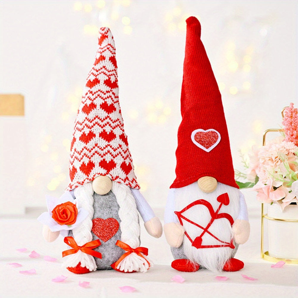 2PCS Adorable Scandinavian Tomte Elf Gnomes Plush, Valentine's Day Decoration, Home Table Decor, Sweet Gifts for Him/Her