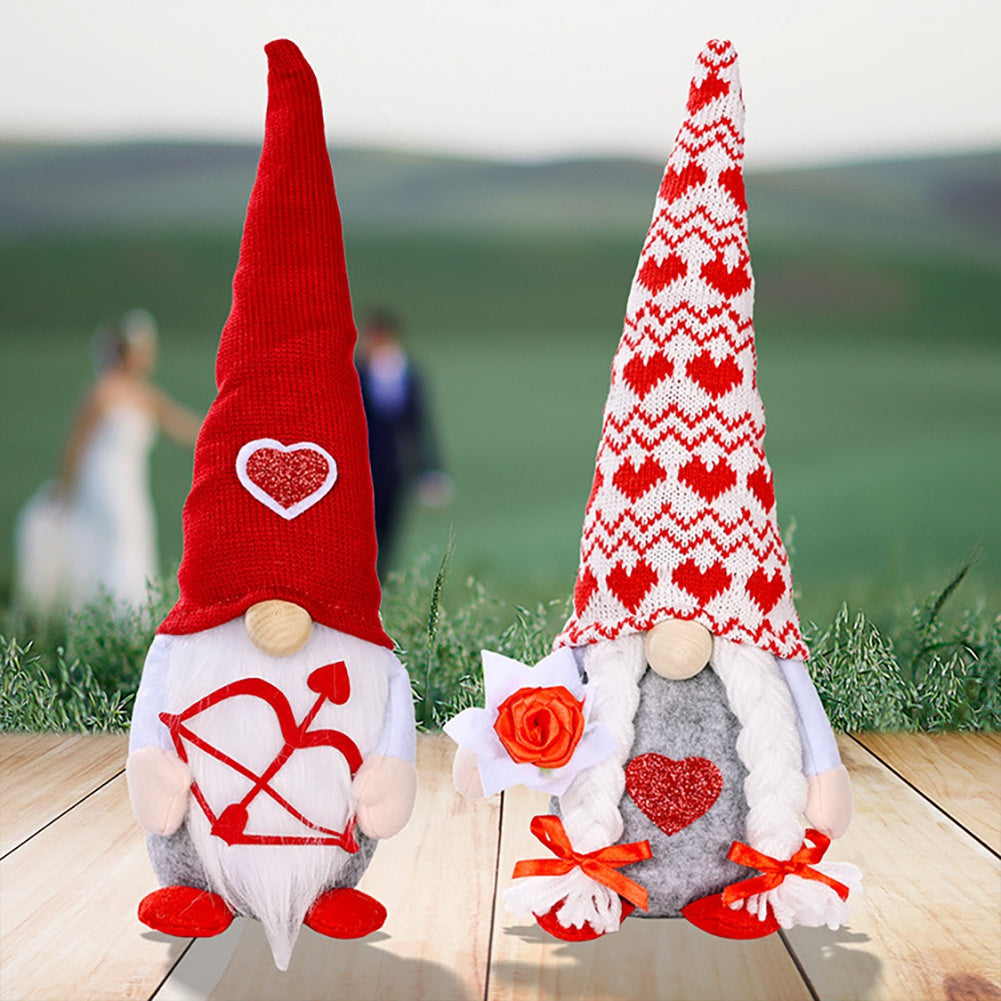 2PCS Adorable Scandinavian Tomte Elf Gnomes Plush, Valentine's Day Decoration, Home Table Decor, Sweet Gifts for Him/Her