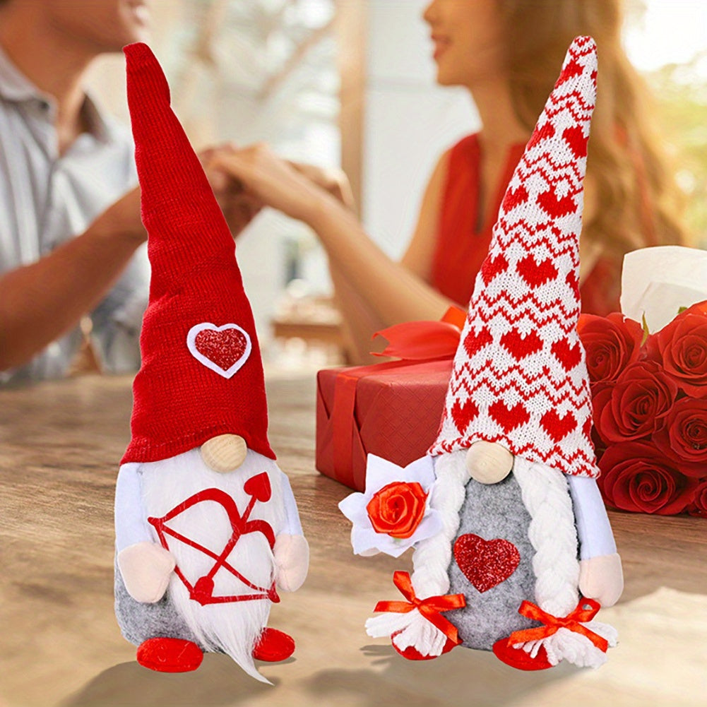 2PCS Adorable Scandinavian Tomte Elf Gnomes Plush, Valentine's Day Decoration, Home Table Decor, Sweet Gifts for Him/Her