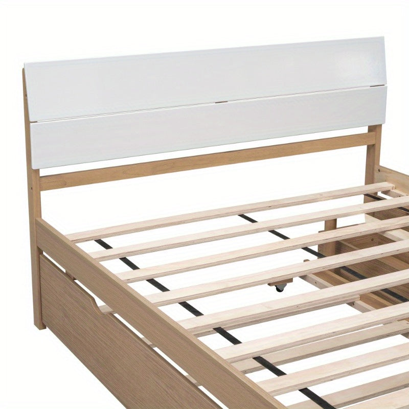 King bed frame Queen bed frame king bed Queen bed frameModern full bed frame with double size casters and 2 drawers for white high glossLocal warehouse High quality