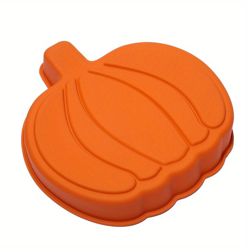 Versatile 7-Inch Silicone Pumpkin Cake Pan - Perfect for Halloween & Thanksgiving Baking, Easy Release Design, Oven Safe