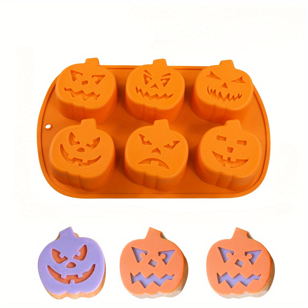 Versatile 7-Inch Silicone Pumpkin Cake Pan - Perfect for Halloween & Thanksgiving Baking, Easy Release Design, Oven Safe