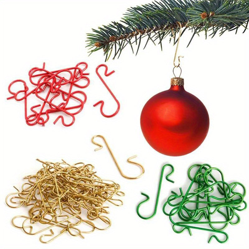 150pcs Multifunctional S-Shaped Christmas Tree Ornament Hooks - Durable Metal, Perfect for Holiday Decorations