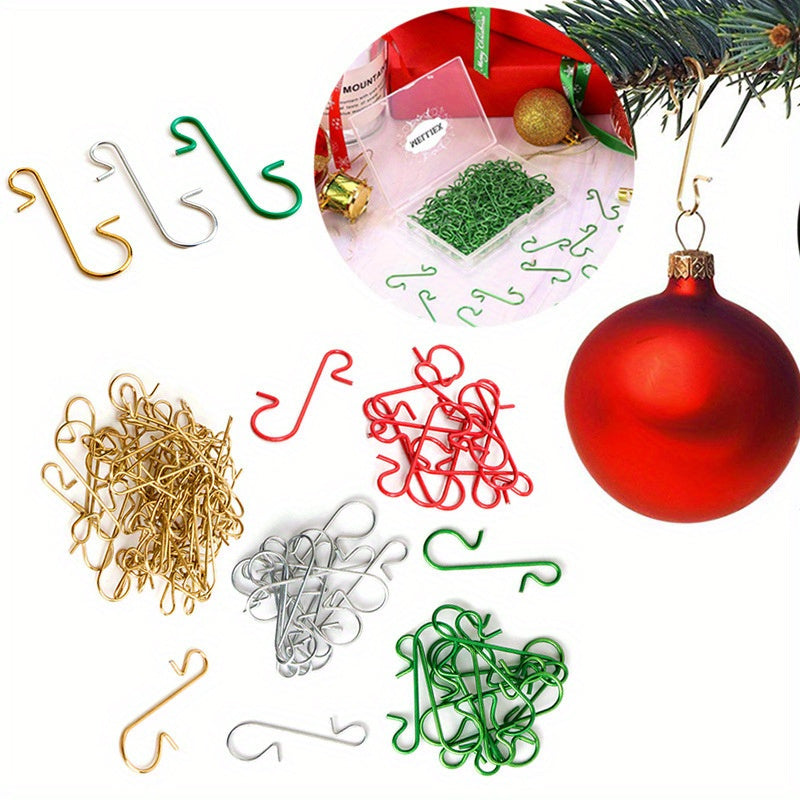 150pcs Multifunctional S-Shaped Christmas Tree Ornament Hooks - Durable Metal, Perfect for Holiday Decorations