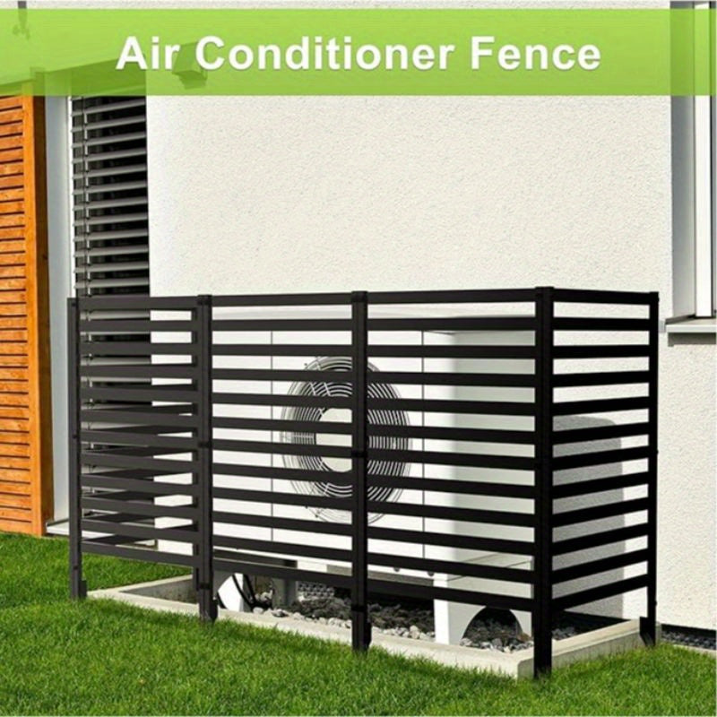 12-Panel Decorated Garden Fence Screen - Black Metal Outdoor Privacy Fence for Patio, Yard, and Landscape - Air Conditioned, Dog-Friendly, and Border Protection