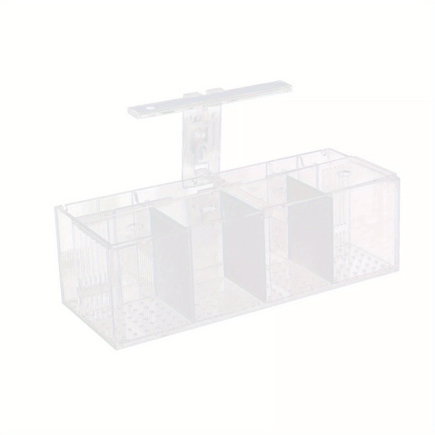 4 Grids LED Light Acrylic Betta Fish Tank Isolation Box with Pump US