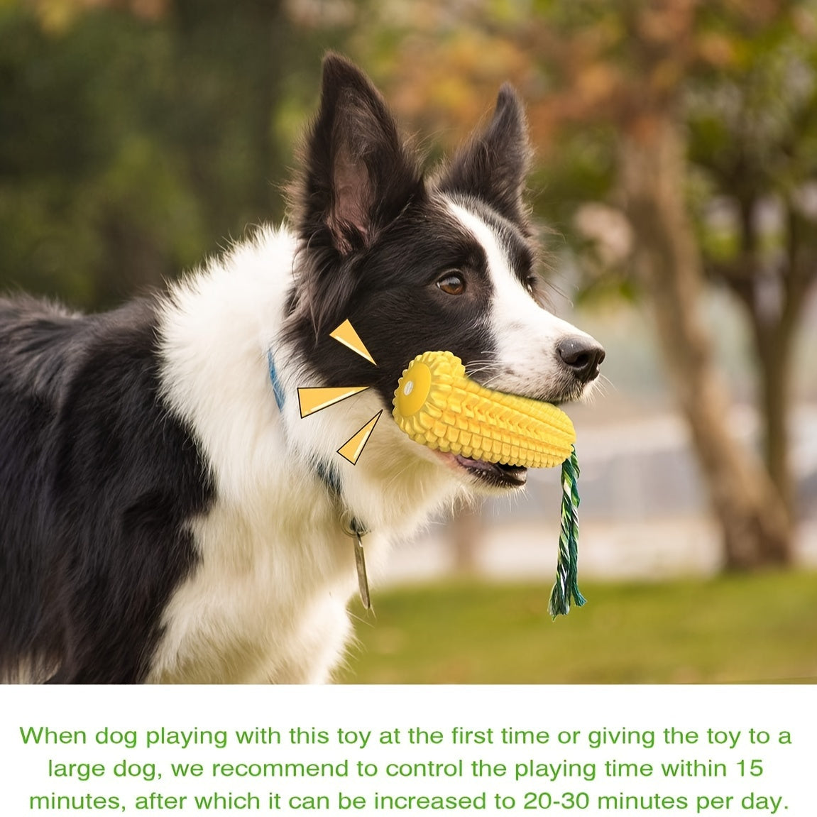 1pcs Dog Toy, Dog Chew Toy for Aggressive Chewers, Tough Durable Squeaky Interactive Dog Toy, Puppy Teeth Chew Corn Cob Toy for Small Large Breeds