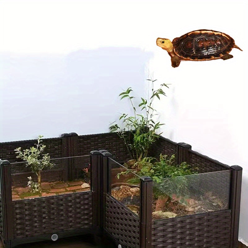 1pc C4 Corner-Fitting Turtle Habitat - DIY Reptile Breeding Box, High-Quality PP Material, Ideal for Amphibians & Tortoises