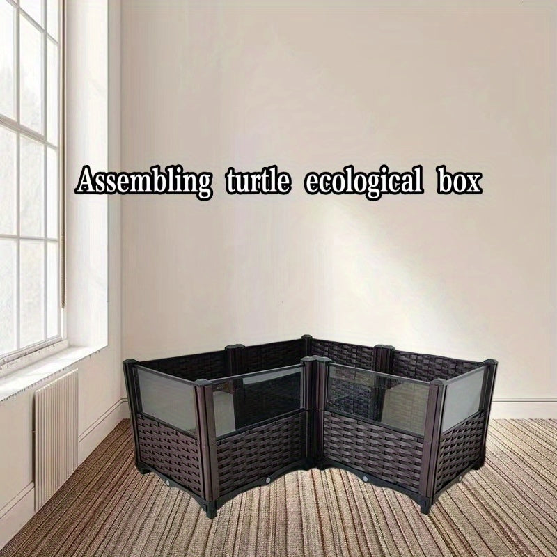 1pc C4 Corner-Fitting Turtle Habitat - DIY Reptile Breeding Box, High-Quality PP Material, Ideal for Amphibians & Tortoises