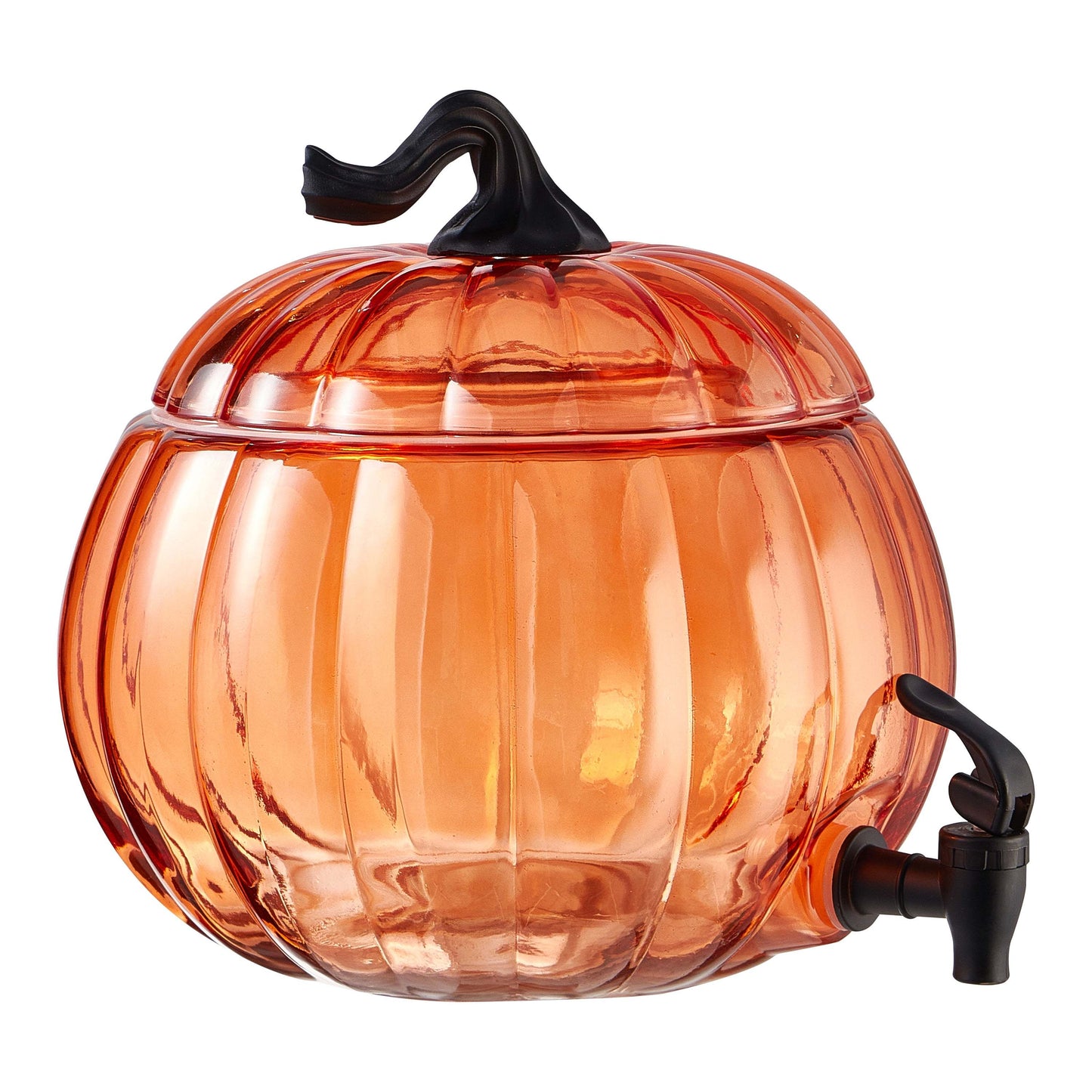 [Fast Arrival] 1.5 Gallon Large Capacity Clear Glass Pumpkin Shaped Beverage Dispenser - Iced Beverage Dispensers for Outdoor Parties and Events - Durable, Easy to Clean, and Space-Saving Design