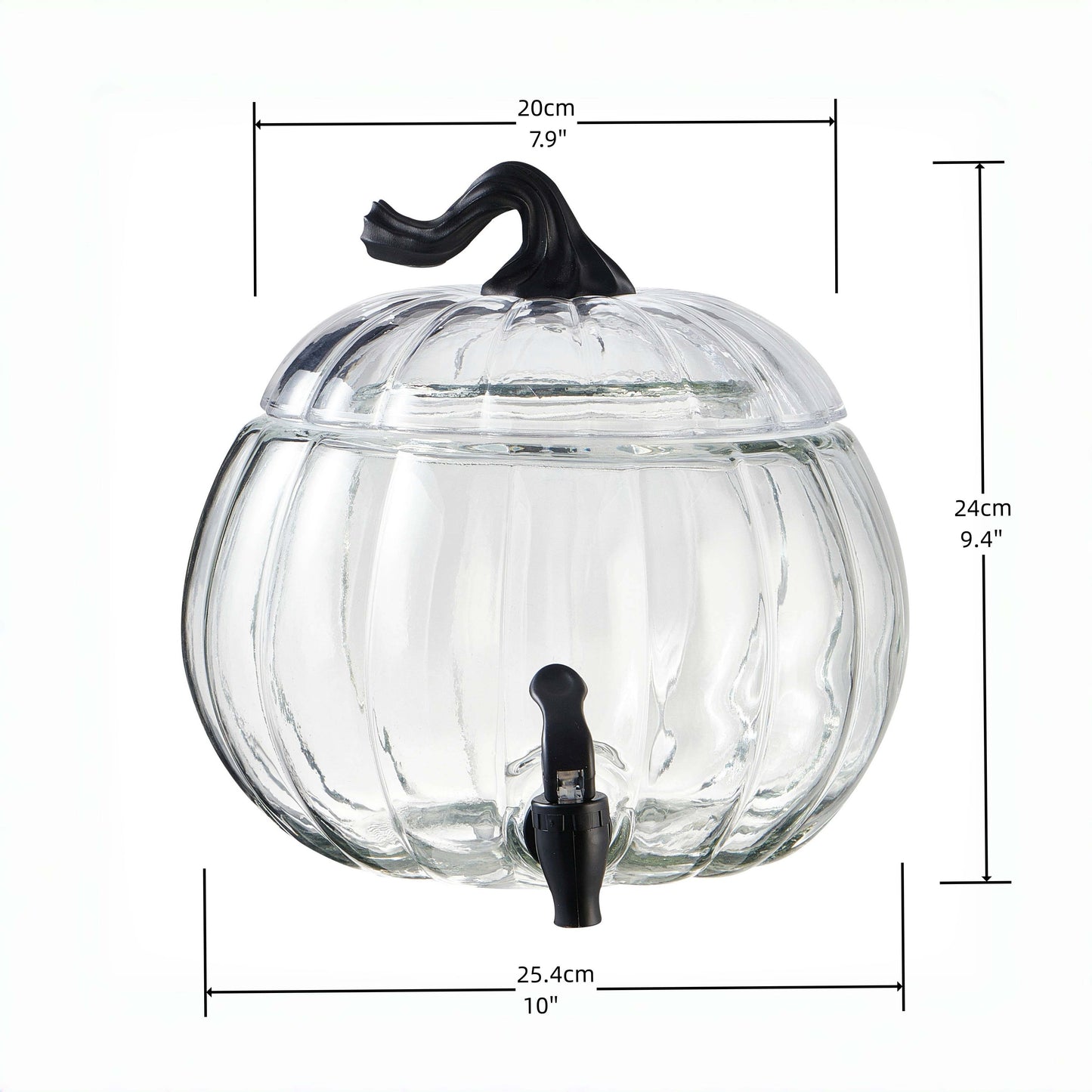 [Fast Arrival] 1.5 Gallon Large Capacity Clear Glass Pumpkin Shaped Beverage Dispenser - Iced Beverage Dispensers for Outdoor Parties and Events - Durable, Easy to Clean, and Space-Saving Design