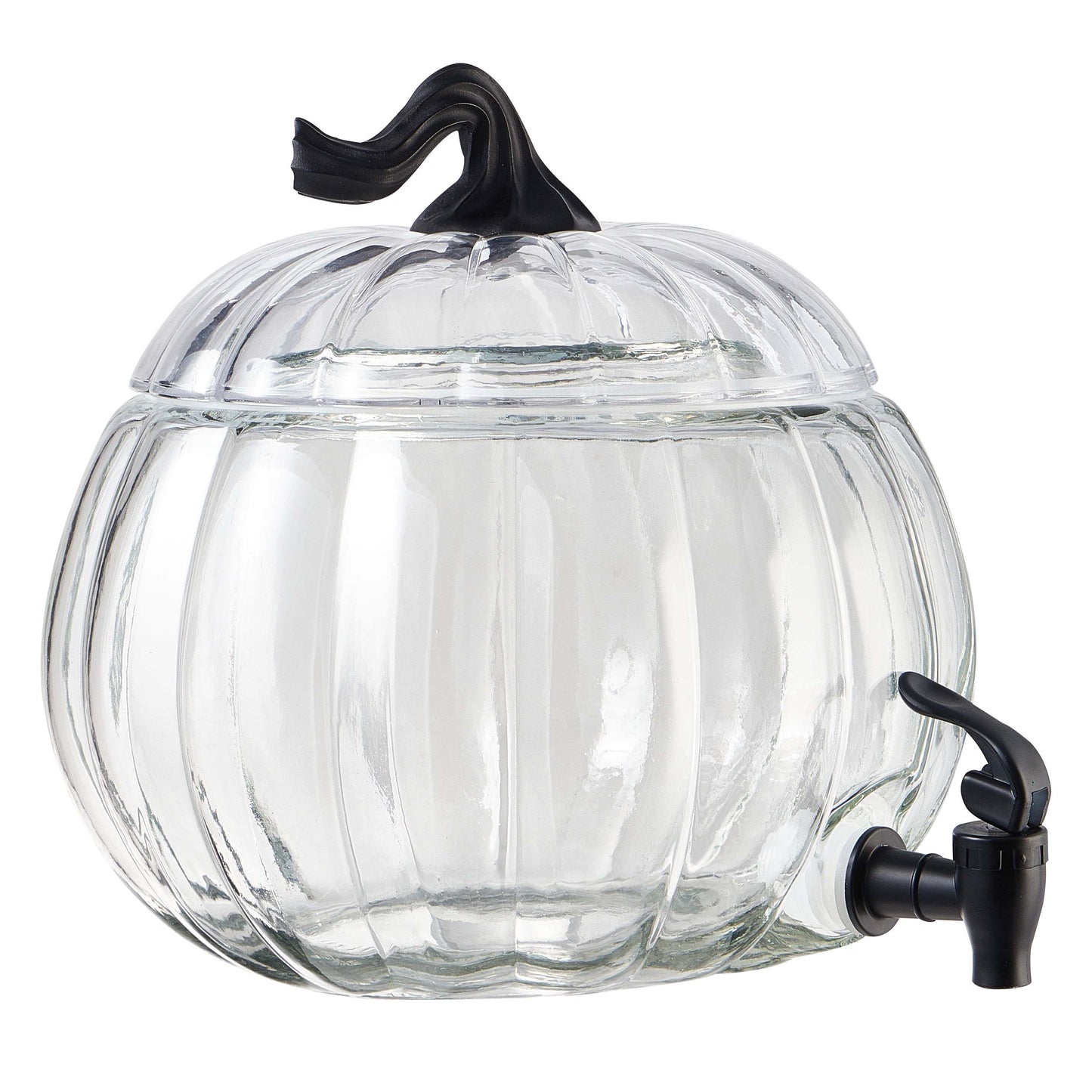 [Fast Arrival] 1.5 Gallon Large Capacity Clear Glass Pumpkin Shaped Beverage Dispenser - Iced Beverage Dispensers for Outdoor Parties and Events - Durable, Easy to Clean, and Space-Saving Design