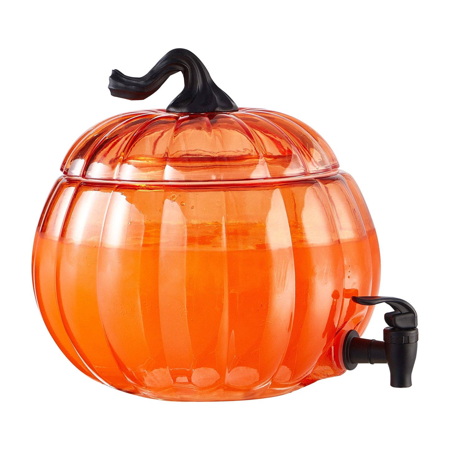 [Fast Arrival] 1.5 Gallon Large Capacity Clear Glass Pumpkin Shaped Beverage Dispenser - Iced Beverage Dispensers for Outdoor Parties and Events - Durable, Easy to Clean, and Space-Saving Design