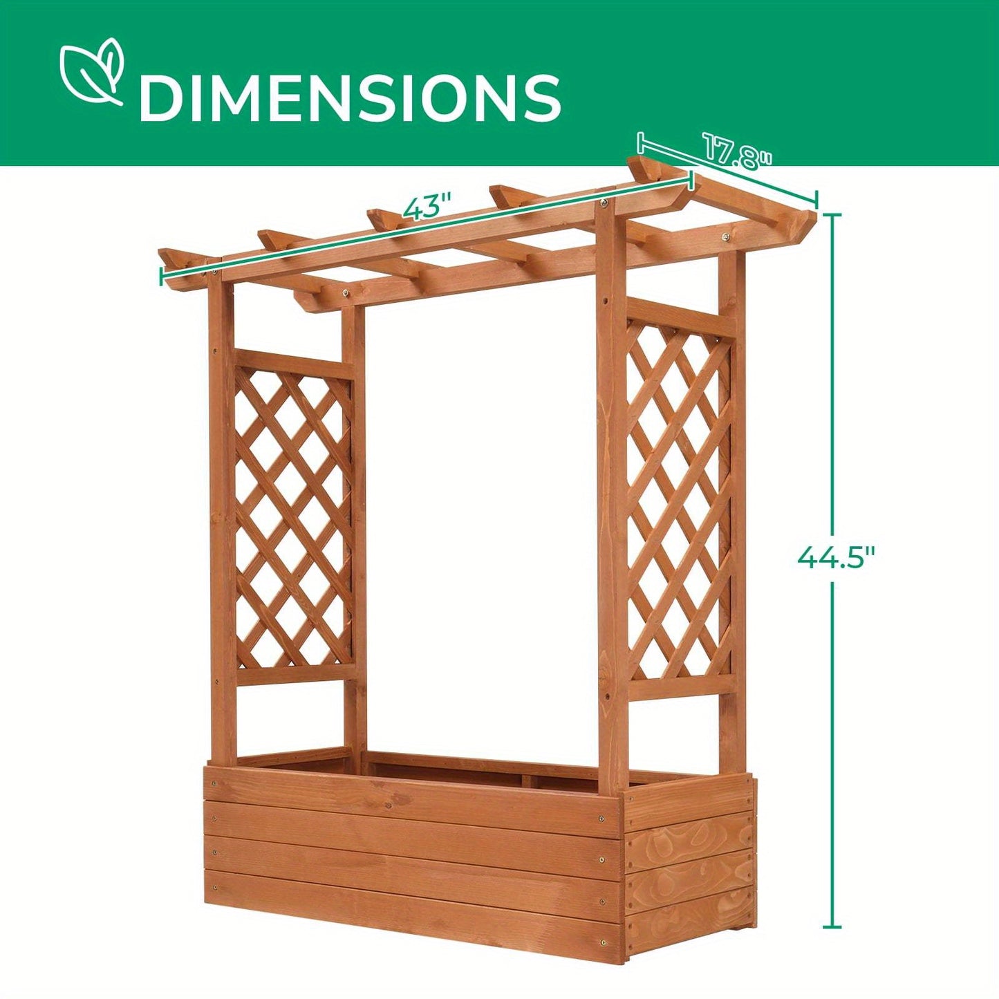 Outdoor Wooden Planter Box Hanging Planter & Climbing Plants for Patio Garden