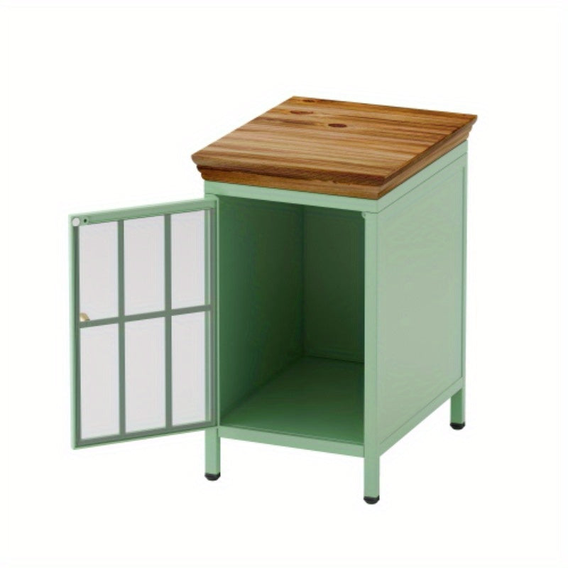 2-Piece Green Nightstand/ Bedside Table. Storage Cabinet. Solid Tabletop. For Bedroom & Living Room. Sofa Side Coffee Table. Stylish & Functional.