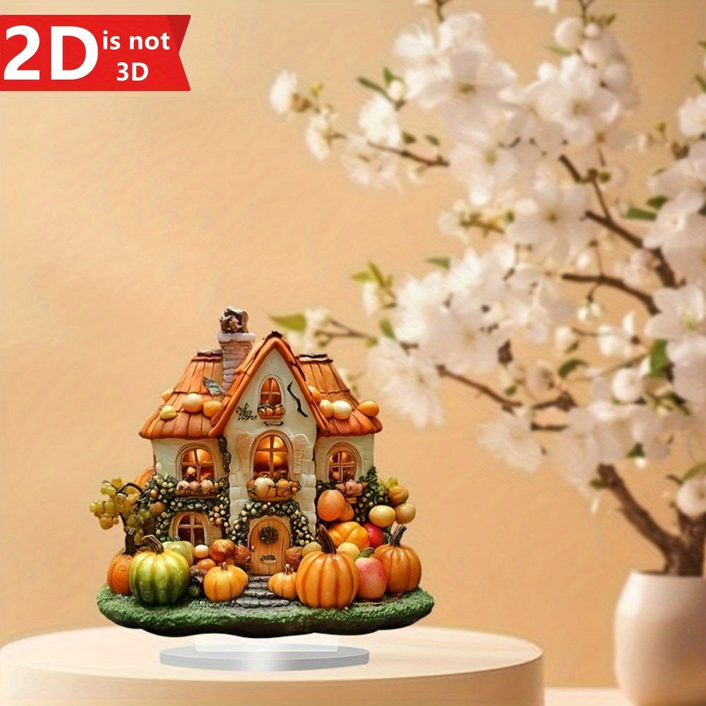 1PC 2D Bohemian Style Pumpkin House Decor Perfect for Home Office or Café Display Ideal Thanksgiving Decoration Touch for Cozy Vibes and Seasonal Charm