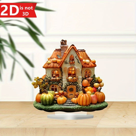 1PC 2D Bohemian Style Pumpkin House Decor Perfect for Home Office or Café Display Ideal Thanksgiving Decoration Touch for Cozy Vibes and Seasonal Charm