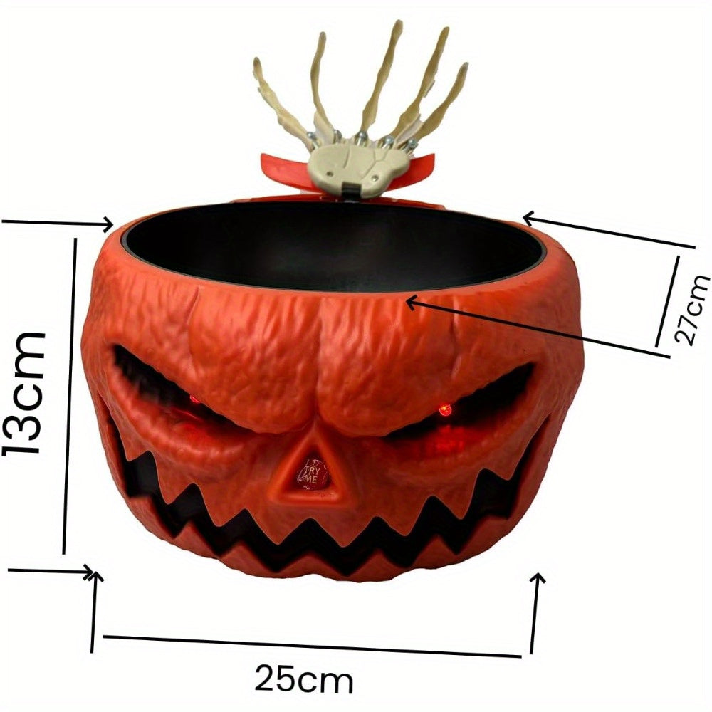 Halloween Creepy Pumpkin Candy Bowl LED lights Horror Pumpkin Pot Skeleton Plate Serving Bowl