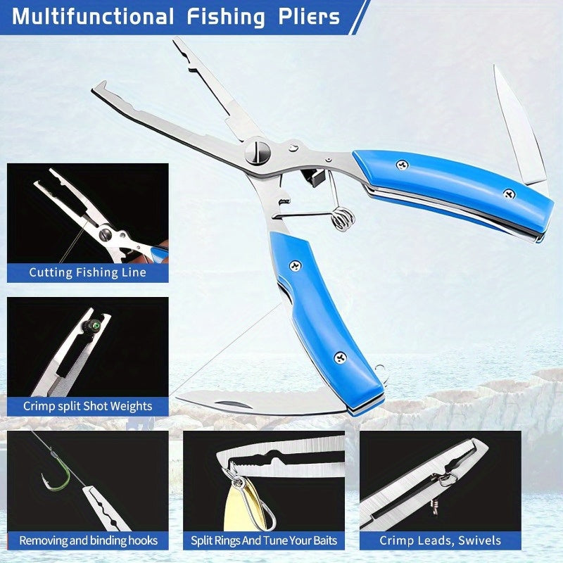 Fishing Tool Kit Fishing Pliers, Fish Gripper Fishing Scale Fish Grip Tools Set, Saltwater Resistant Fishing Gear Simple Set