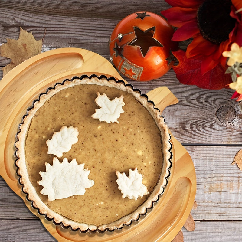 Rustic Wooden Pumpkin-Shaped Serving Tray - Ideal for Displaying Snacks, Fresh Fruits, and Cheese - Perfect for Thanksgiving, Halloween, and Fall Decorations with Its Distressed Finish and Natural Wood Grain