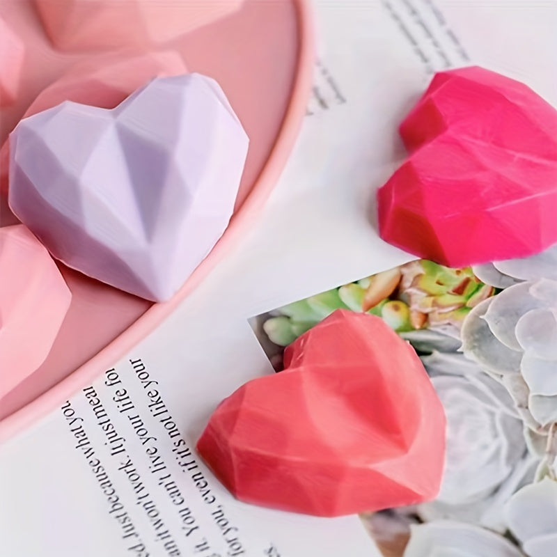 1pc Heart-Shaped Silicone Mold - Perfect for Fondant, Chocolate, Cake Decoration, Soap Making, and Candle Crafting - DIY Valentine's Day Kitchen Accessories and Baking Tools