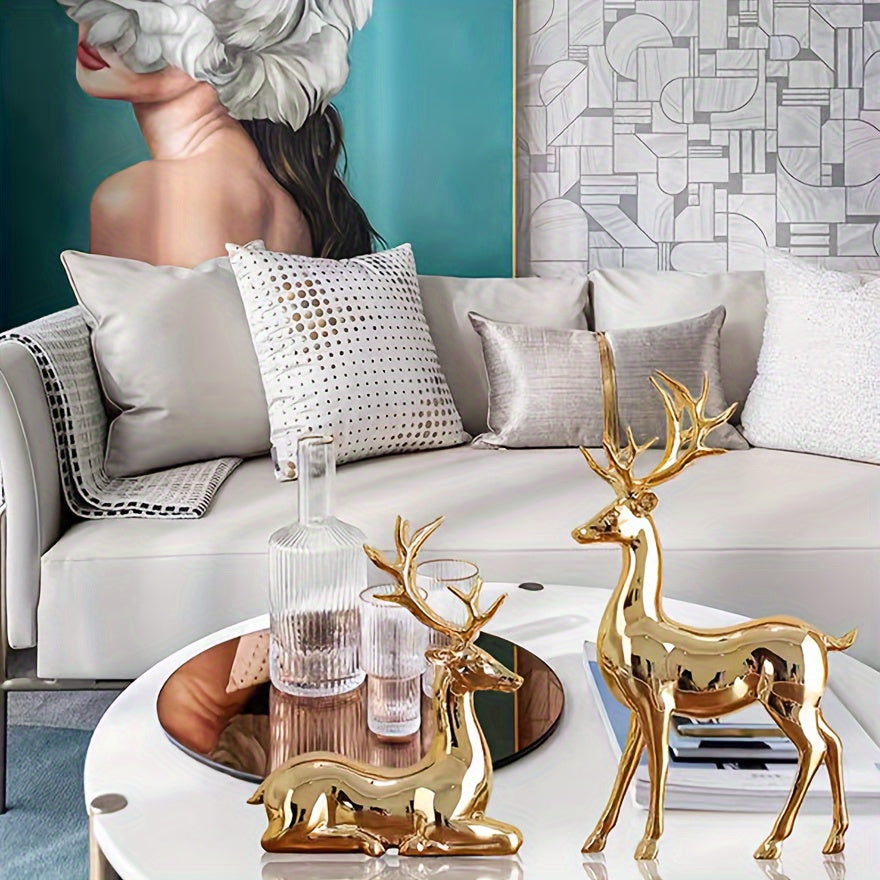 Charming Resin Reindeer Figurine - Perfect for Christmas & Holiday Decor, Versatile for Any Room