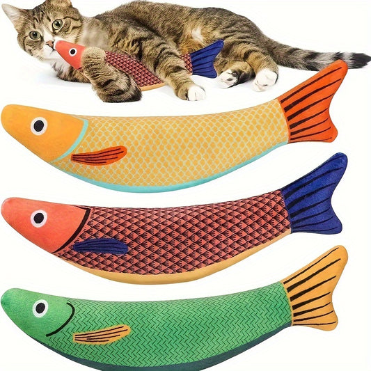 1/2pcs Ultra-Soft Crinkle Sound Cat Saury Fish Toy